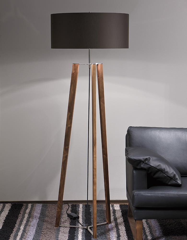 Bielefelder Werkstätten Vloerlamp Tribeca zwarte kap